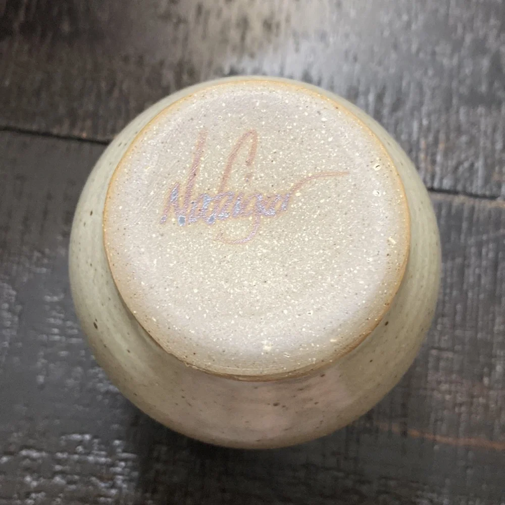 Vintage Signed Stoneware Bud Vase!